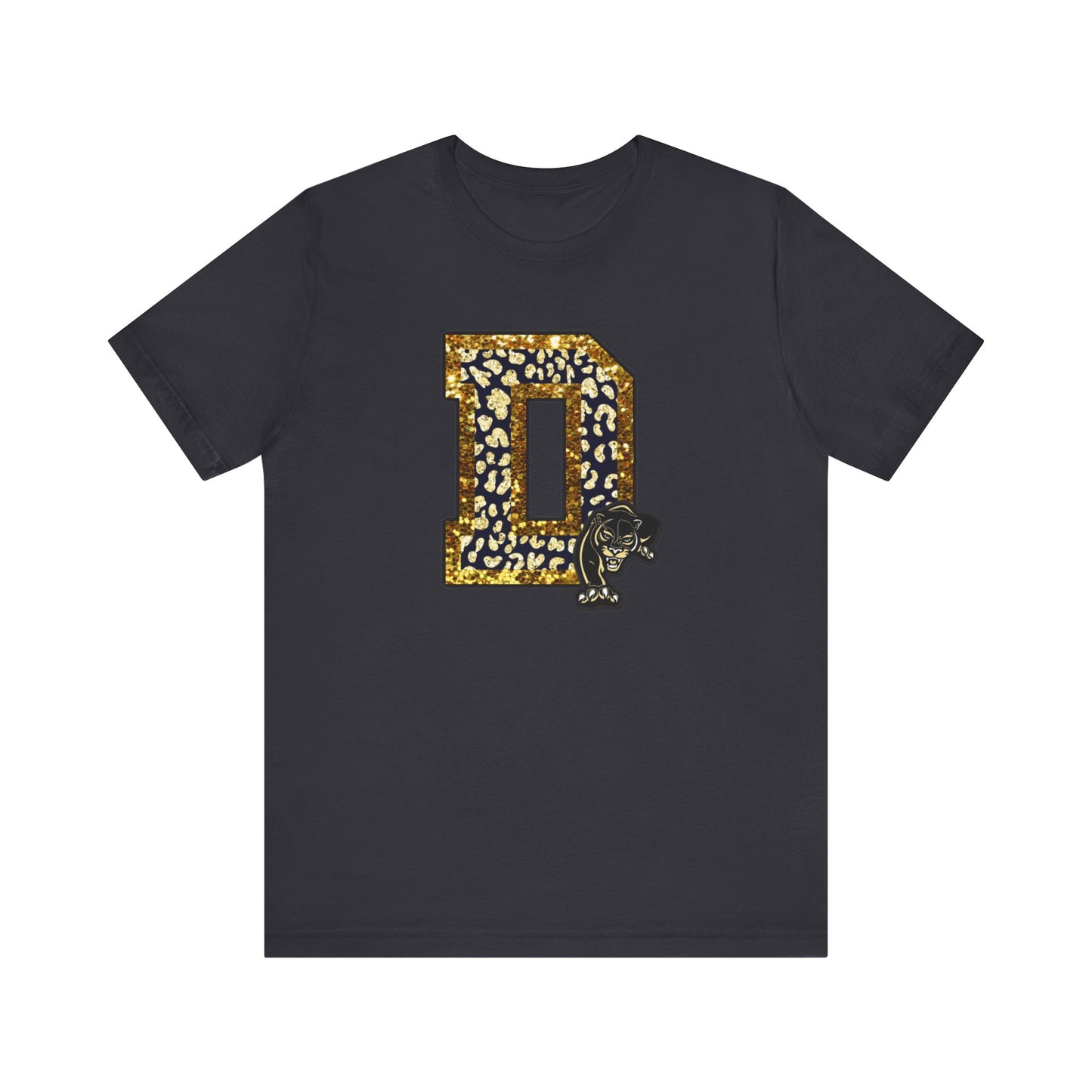 Unisex Jersey Short Sleeve Tee - Danbury Panther Glitter Spirit Shirt