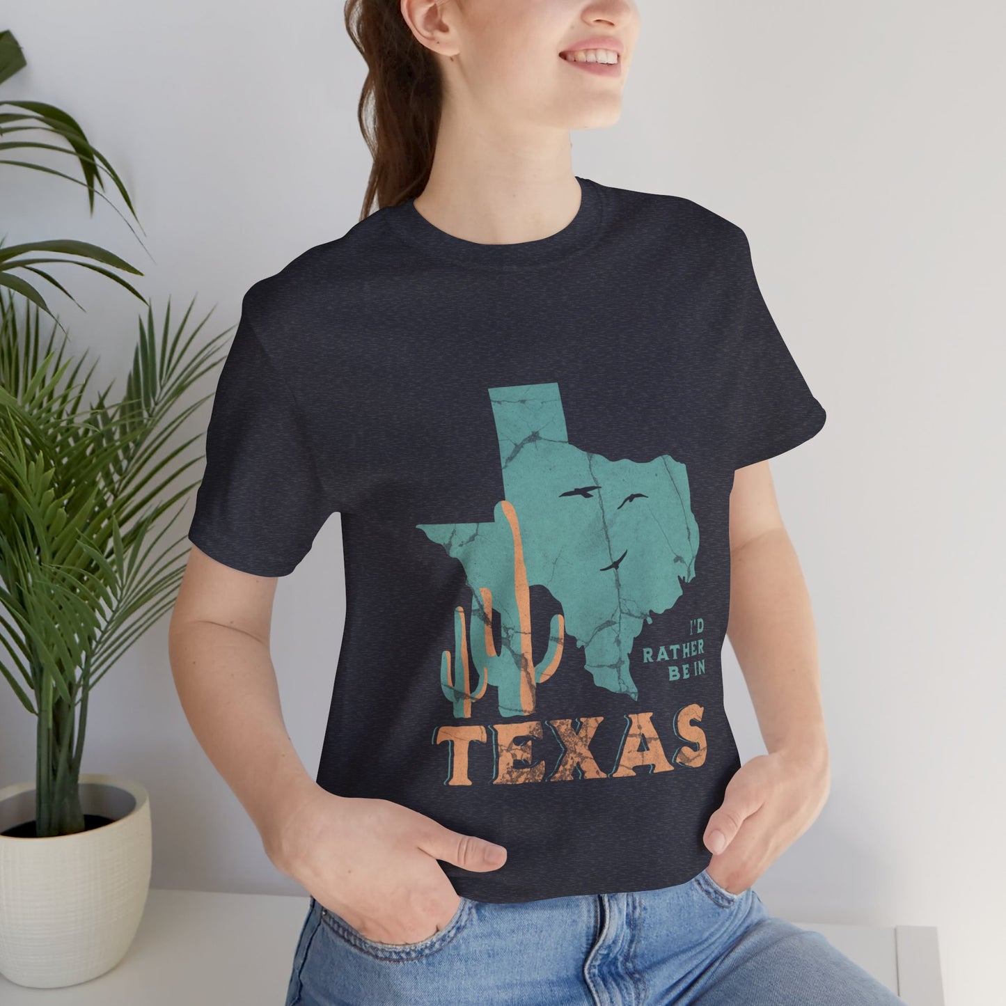 Unisex Jersey Short Sleeve Tee I’d rather be in Texas