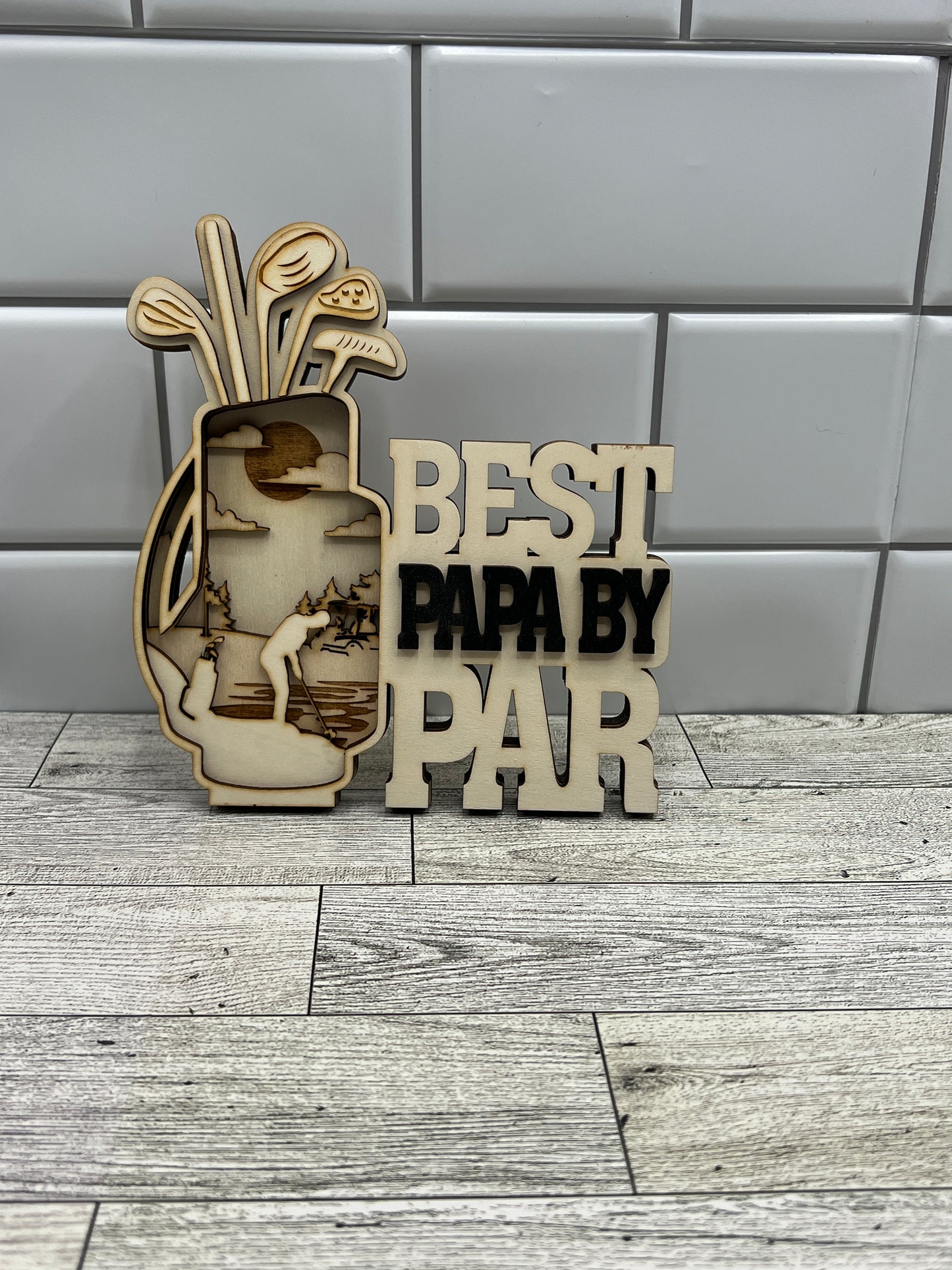 Best Papa By Par - Wood Sign