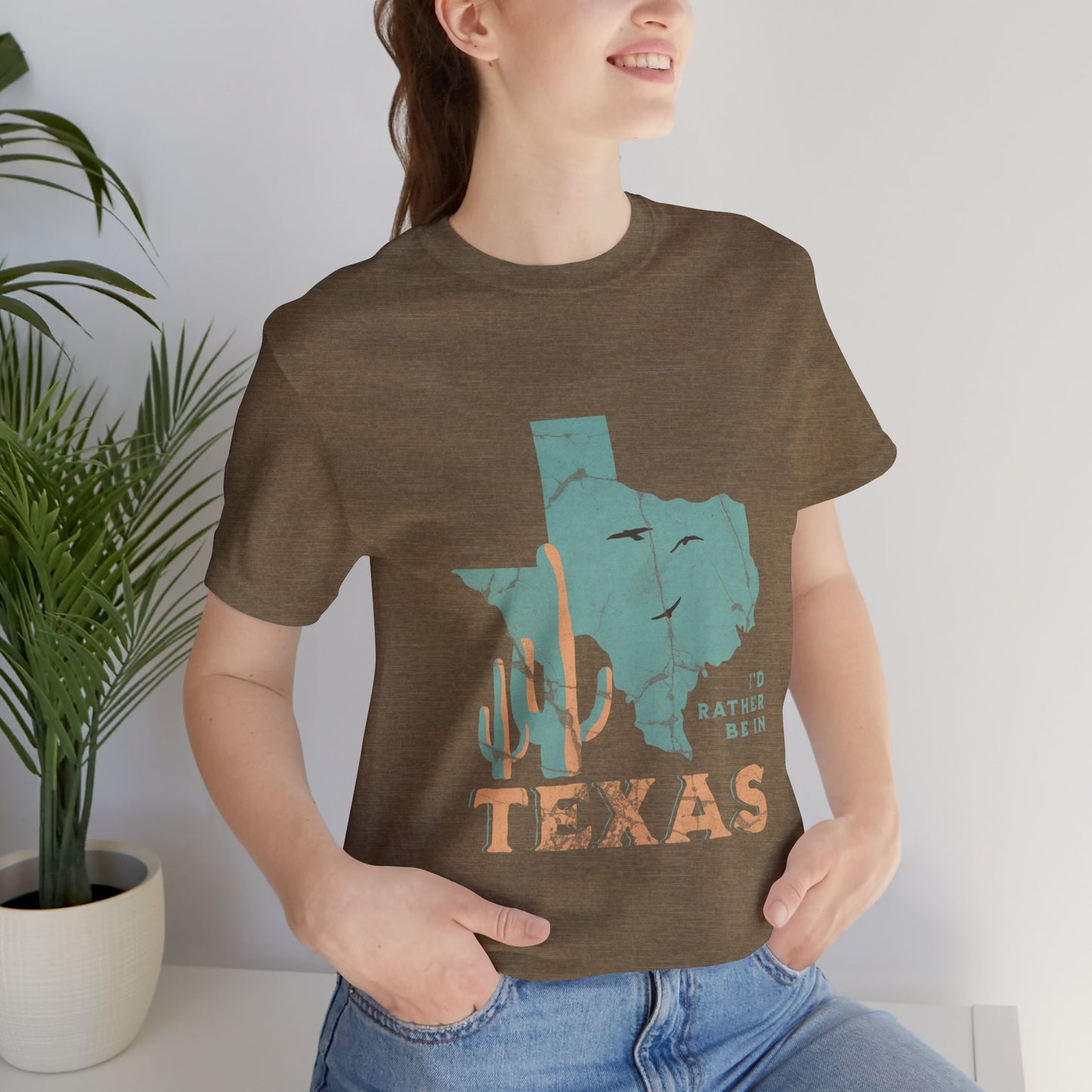 Unisex Jersey Short Sleeve Tee I’d rather be in Texas