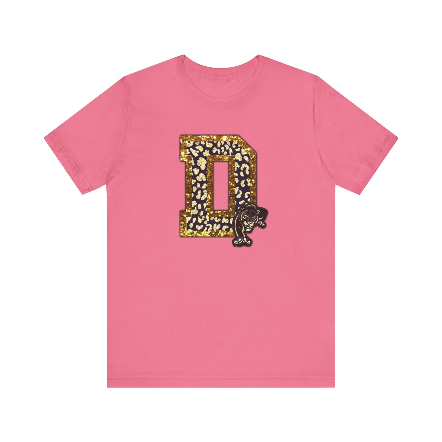 Unisex Jersey Short Sleeve Tee - Danbury Panther Glitter Spirit Shirt