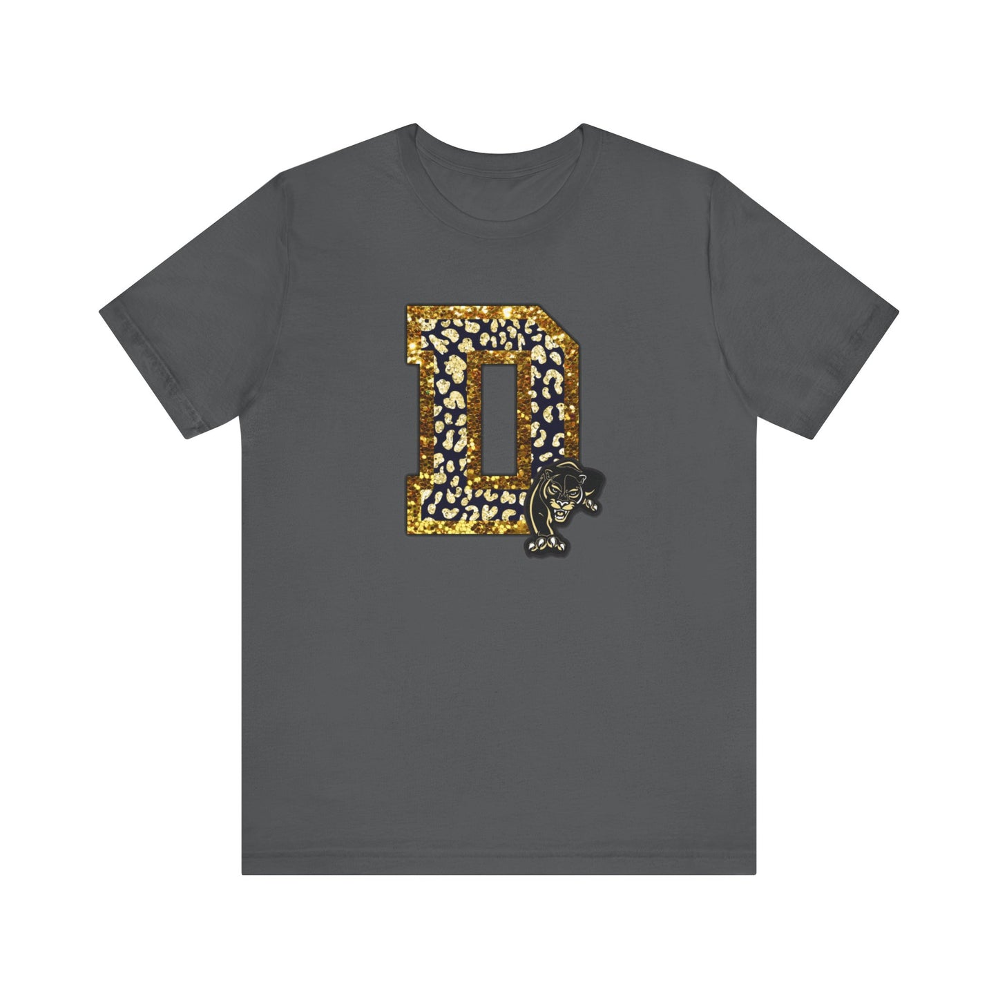 Unisex Jersey Short Sleeve Tee - Danbury Panther Glitter Spirit Shirt