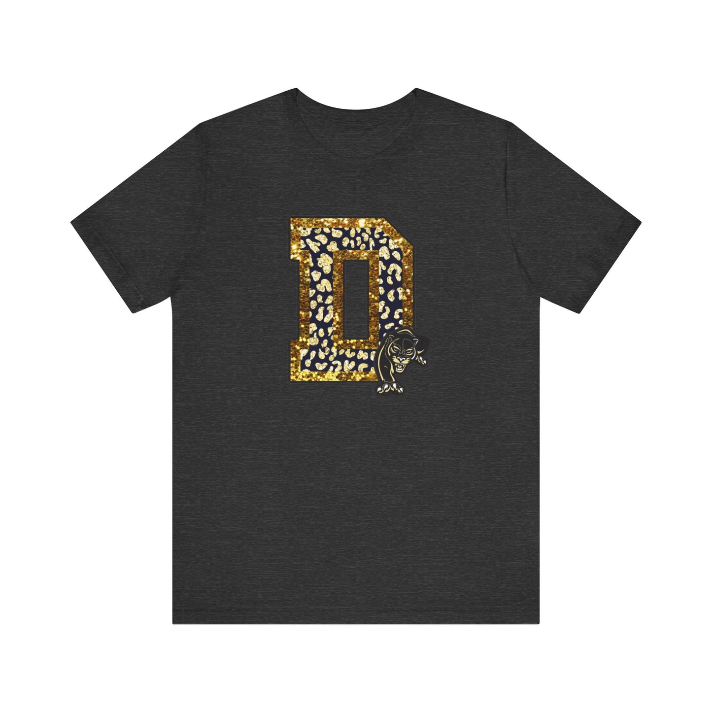 Unisex Jersey Short Sleeve Tee - Danbury Panther Glitter Spirit Shirt