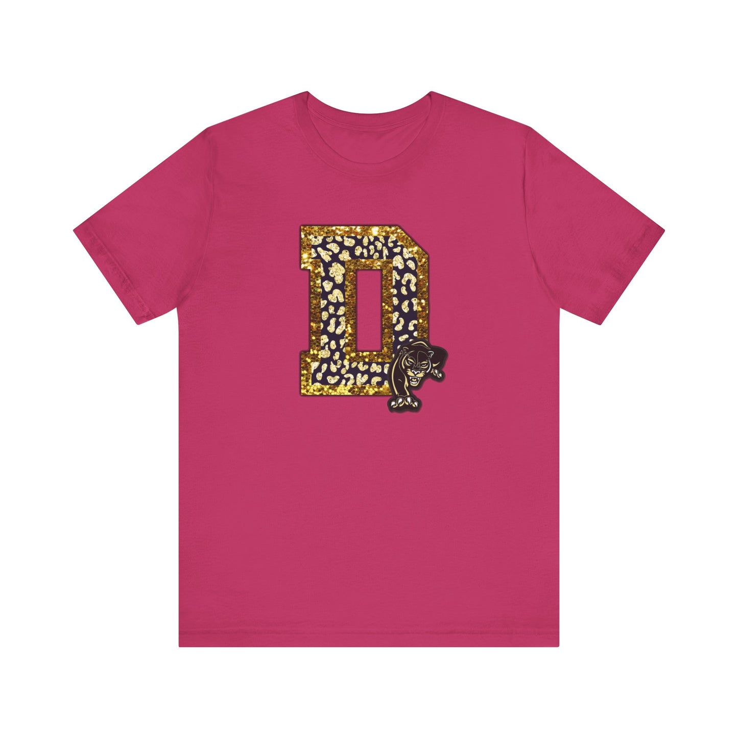 Unisex Jersey Short Sleeve Tee - Danbury Panther Glitter Spirit Shirt