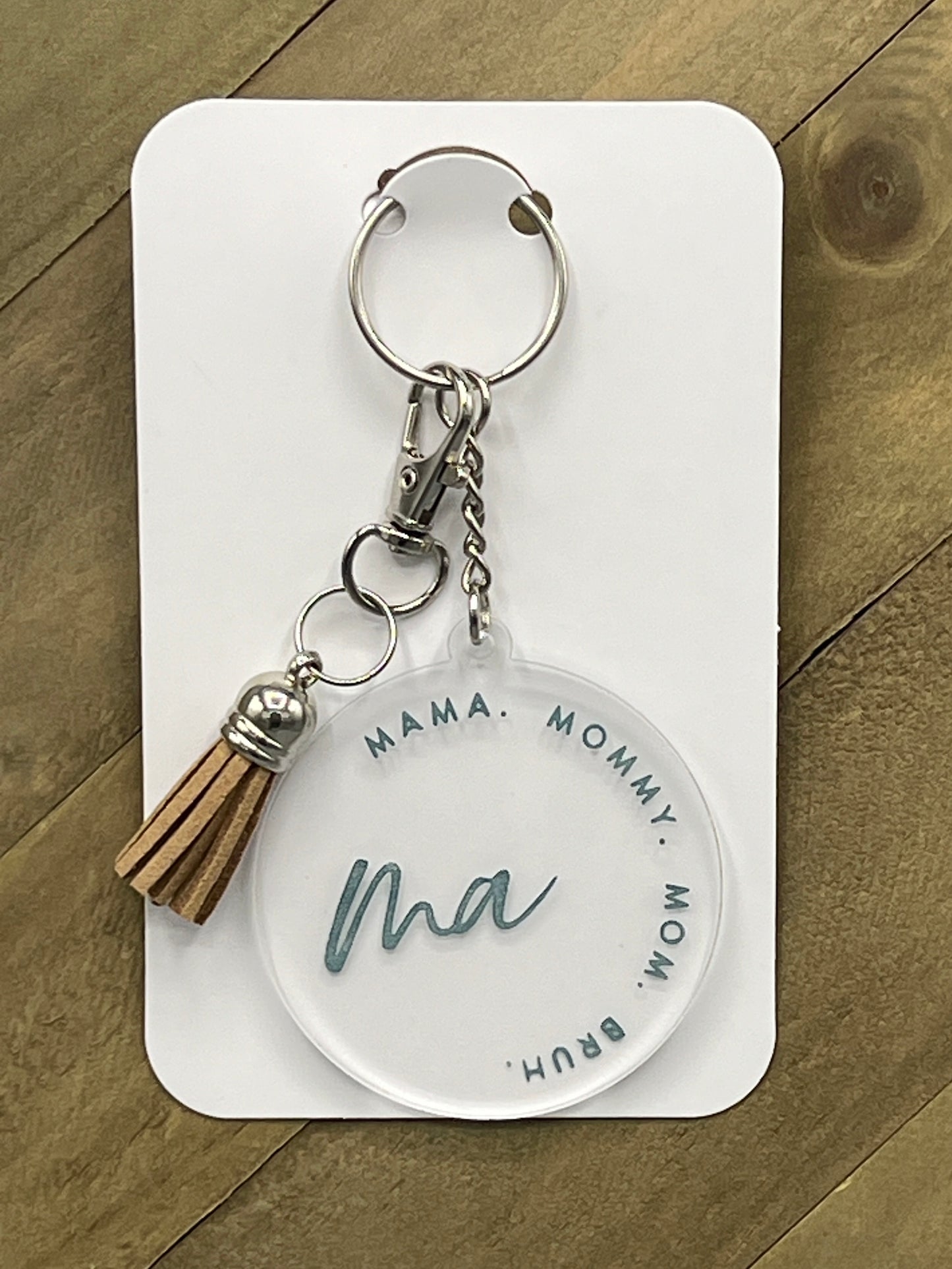 Personalized Ma, Mommy, Mom, Bruh Clear Acrylic Keychain