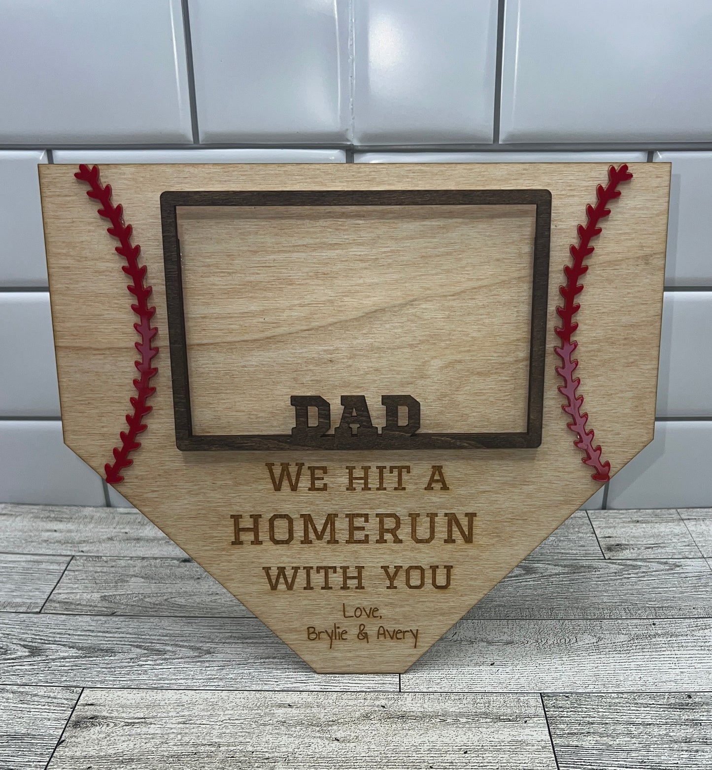 Home Run Plate Picture Frame for Dad
